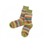 Hirsch Natur Sokker i uld - Stribet Grøn