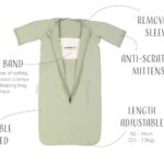 Puckababy the Bag Newborn, 0-6 mdr. / 70 cm, bomuld, oliven