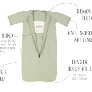 Puckababy the Bag Newborn, 0-6 mdr. / 70 cm, bomuld, oliven