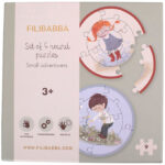 Filibabba Puslespil-sæt - Runde - 5x9 Brikker - Små Eventyrere