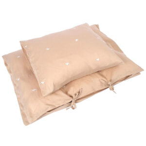 Filibabba Sengetøj - Junior - Warm Grey/Broderet Hvalen Christia