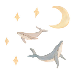 That&apos;s Mine - Wallsticker Hvaler og himmel - Multi