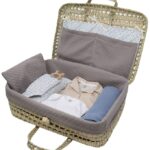 Asi Dukketilbehør - Dukkekuffert - Vintage Print Grå Og Blå