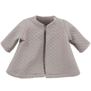 Asi Dukketøj - 43-46 cm - Quiltet Jakke - Warm Grey