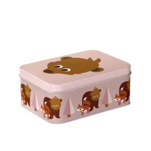 Blafre Aflang tin boks - Bjørn rosa
