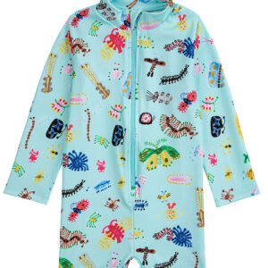 Bobo Choses Badeheldragt - UV50+ - Funny Insects - Aqua Blue
