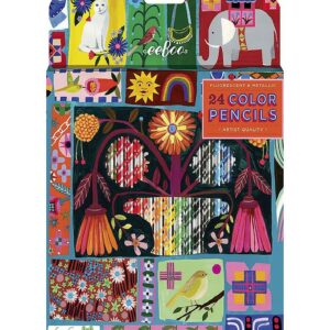 Eeboo Farveblyanter - 24 Stk. - Neon/Metal - Dutch Quilt Sampler