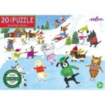 Eeboo Puslespil - 20 Brikker - 28x38 cm - Skating Dogs