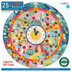 Eeboo Puslespil - 25 Brikker - Døgnets Timer