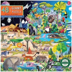 Eeboo Puslespil - 48 Brikker - Dyrelandskaber