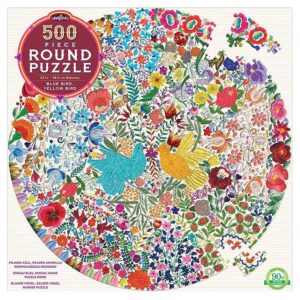 Eeboo Puslespil - 500 Brikker - Blue Bird & Yellow Bird