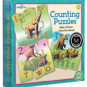 Eeboo Puslespil - Leg og Lær - 30 Brikker - Tæl Dyr På Engelsk