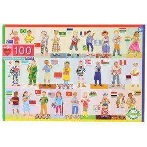 Eeboo Pusplespil - 100 Brikker - Verdens Børn