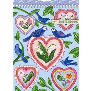 Eeboo Skitseblok - Hjerter og Fugle