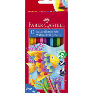 Faber-Castell Farveblyanter - Akvarel - 12 stk + 1 Pensel