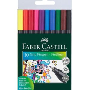 Faber-Castell Fineliner - Grip - 10 stk - Multifarvet