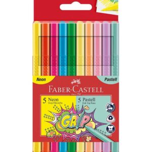 Faber-Castell Tuscher - Grip - 10 stk - Neon/Pastel