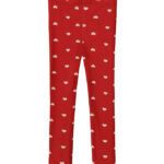 Fliink Leggings - Kelly - Pompeian Red/Beige Hjerte