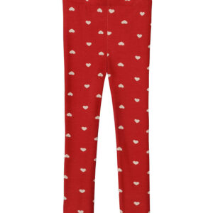 Fliink Leggings - Kelly - Pompeian Red/Beige Hjerte