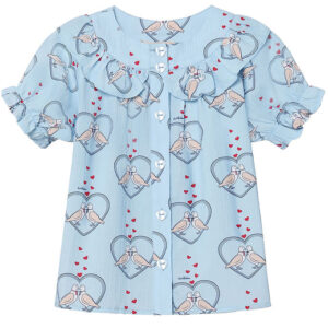 Fliink Skjorte - Colombe - Dream Blue/Hjerter