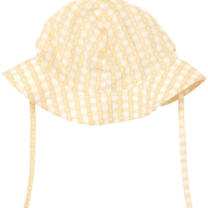 Flöss Solhat - Olivia - Soft Yellow Heart Gingham