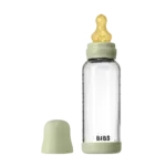 Glass baby bottle latex 240 ml sage