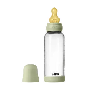 Glass baby bottle latex 240 ml sage