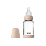 Glass baby bottle silicone 120 ml blush