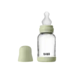 Glass baby bottle silicone 120 ml sage