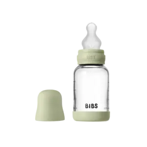 Glass baby bottle silicone 120 ml sage