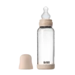 Glass baby bottle silicone 240 ml blush