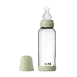 Glass baby bottle silicone 240 ml sage