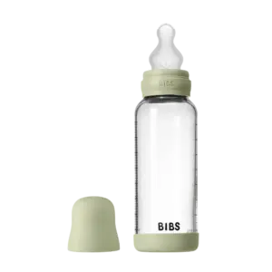 Glass baby bottle silicone 240 ml sage