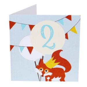 Kort Fødselsdag 2 år ræv (Lille)