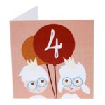 Kort Fødselsdag 4 år dreng/pige(Lille)