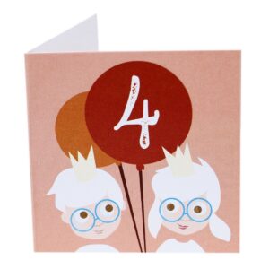 Kort Fødselsdag 4 år dreng/pige(Lille)