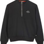 Mads Nørgaard Sweatshirt - Crewie Half Zip - Jet Black