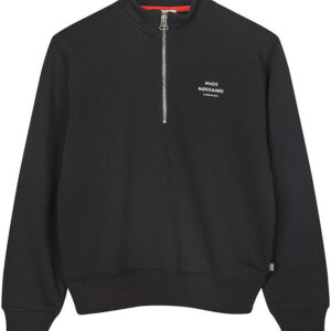 Mads Nørgaard Sweatshirt - Crewie Half Zip - Jet Black