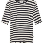 Mads Nørgaard T-shirt - Rib - Tuviana - Black/Vanilla Ice
