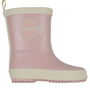Pom Pom Gummistøvler - Rose Glitter