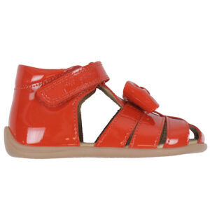 Pom Pom Sandaler - Bow Velcro - Red Patent