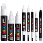 Posca Tuscher - 8 Spidsstørrelser - Hvid