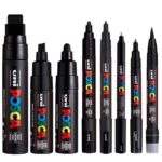 Posca Tuscher - 8 Spidsstørrelser - Sort