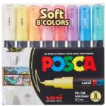 Posca Tuscher - PC-1M - 8 stk. - Afdæmpede Farver