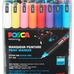 Posca Tuscher - PC-1MR - 16 stk. - Multifarvet Standard/Metallic