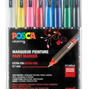 Posca Tuscher - PC-1MR - 8 stk. - Multifarvet