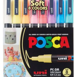 Posca Tuscher - PC-3M - 8 stk. - Afdæmpede Farver