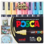 Posca Tuscher - PC-5M - 8 stk. - Afdæmpede Farver