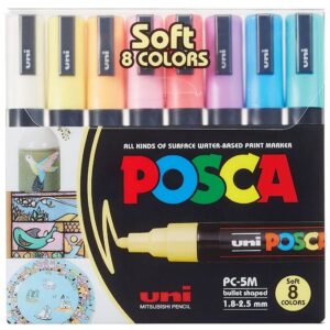 Posca Tuscher - PC-5M - 8 stk. - Afdæmpede Farver