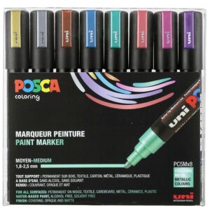 Posca Tuscher - PC-5M - 8 stk. - Metallisk Multifarvet